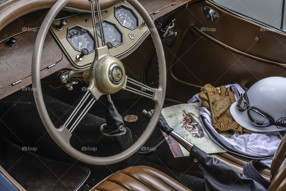 Inside view of British MG