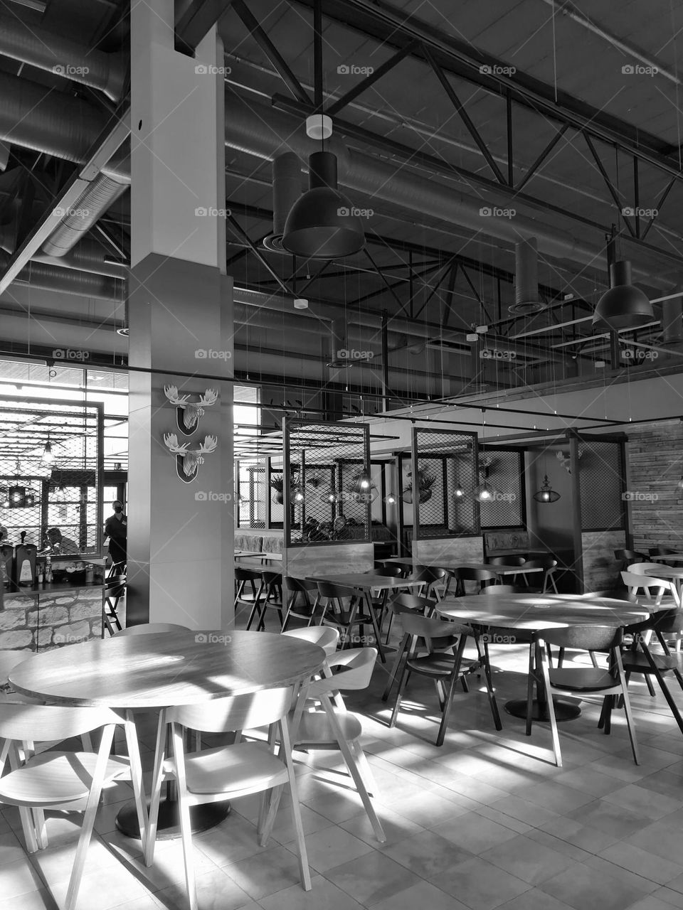The ABC gas station restaurant is architecturally located in Tornio, Finnish Lapland. In black and white, the different shapes come out well in the picture.
