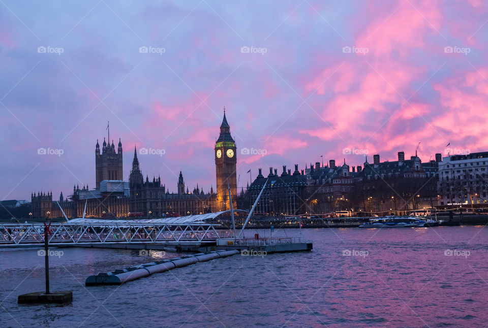 Beautiful pink sunset 