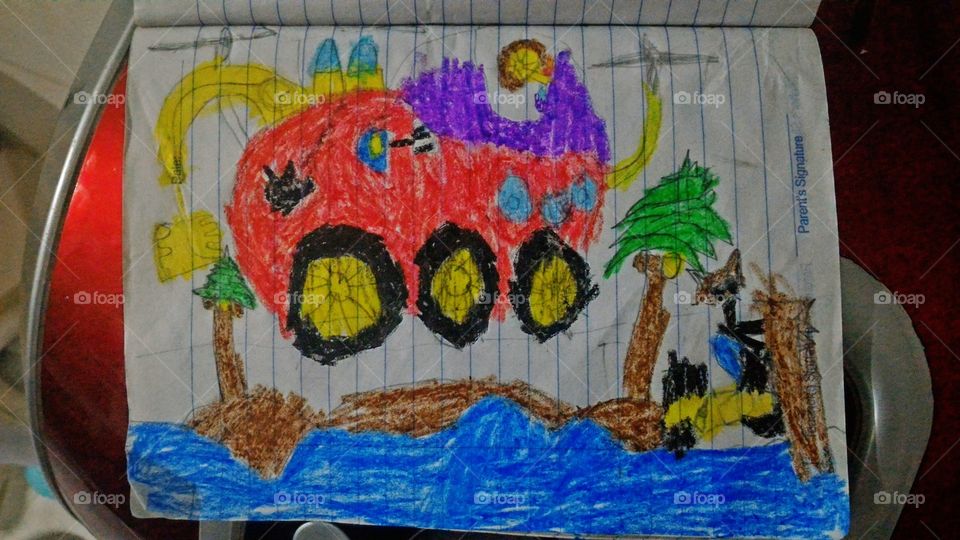 Disneys Rescue Truck drawn by a 5 year old