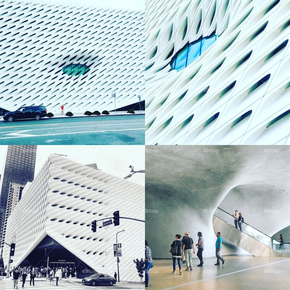 The Broad in downtown LA. You can't miss it. The building sticks out in a good way. Could not get in due to the long line. If you manage to go then can you tag  (#broad) your photos so that I can see what I missed. 