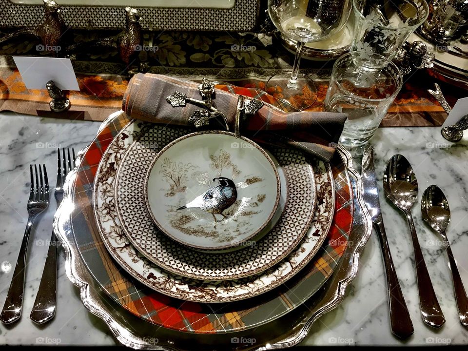 Festive dinner setting for the holiday 