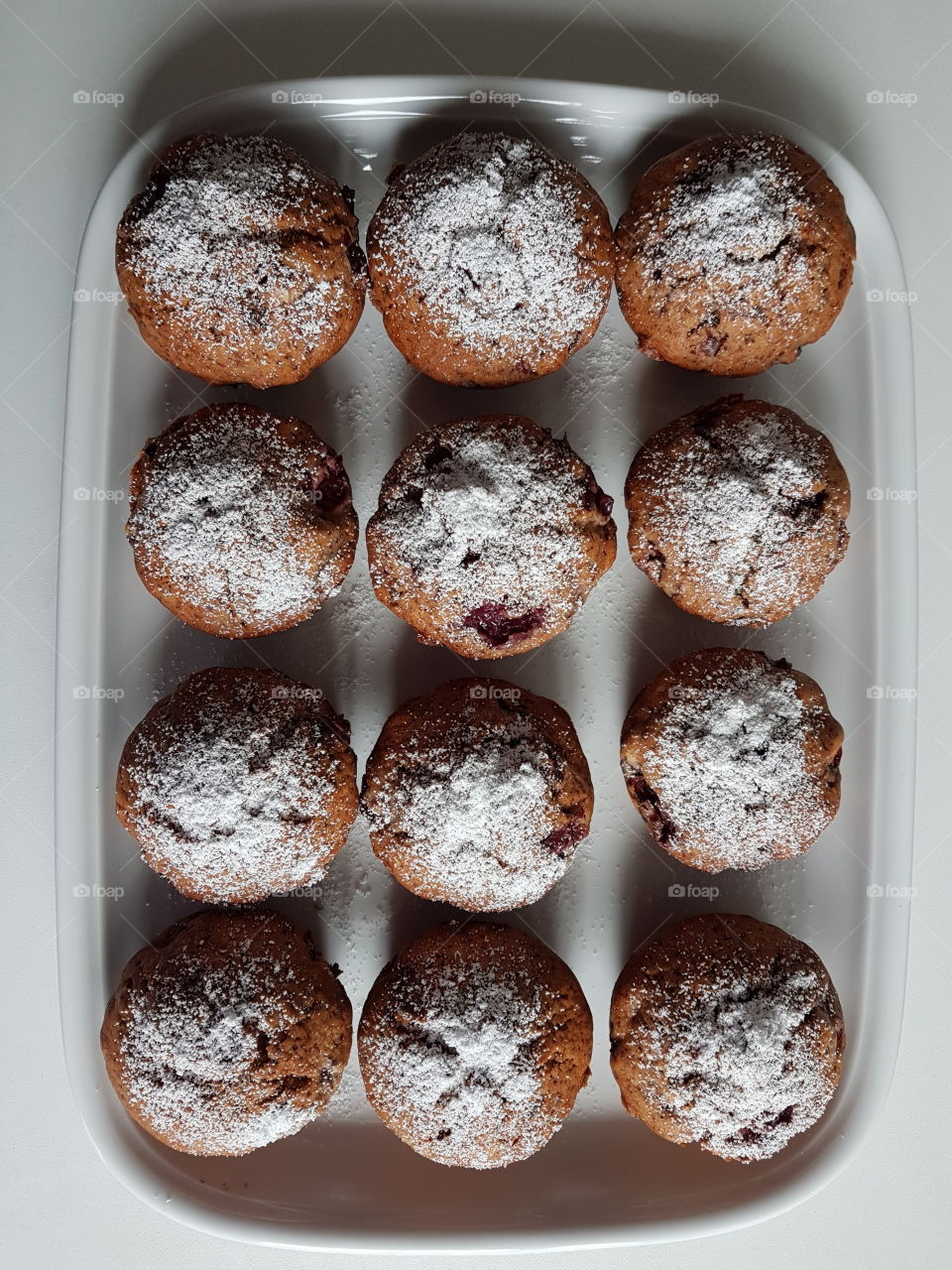 Fresh muffins, ready to eat