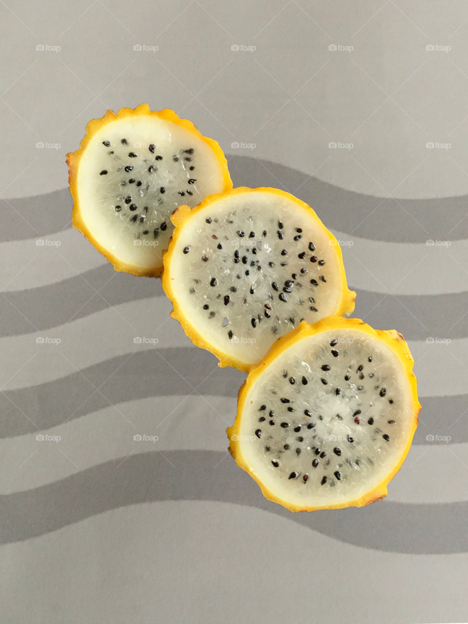 Slices of dragon fruit