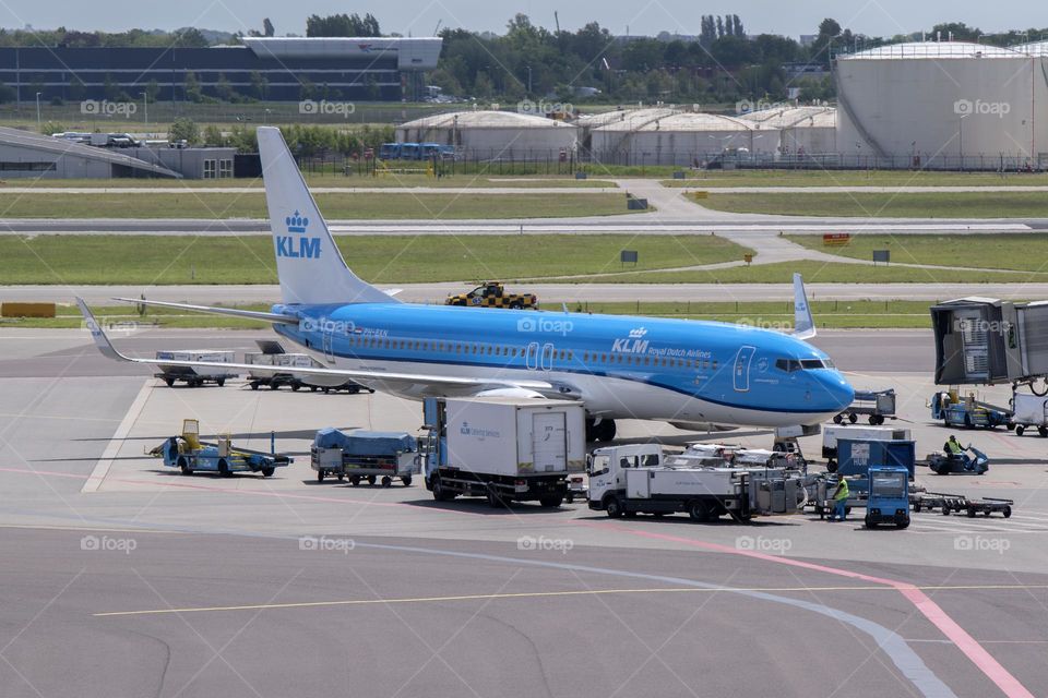 Catering KLM Plane At Schiphol Airport The Netherlands 25-5-2022