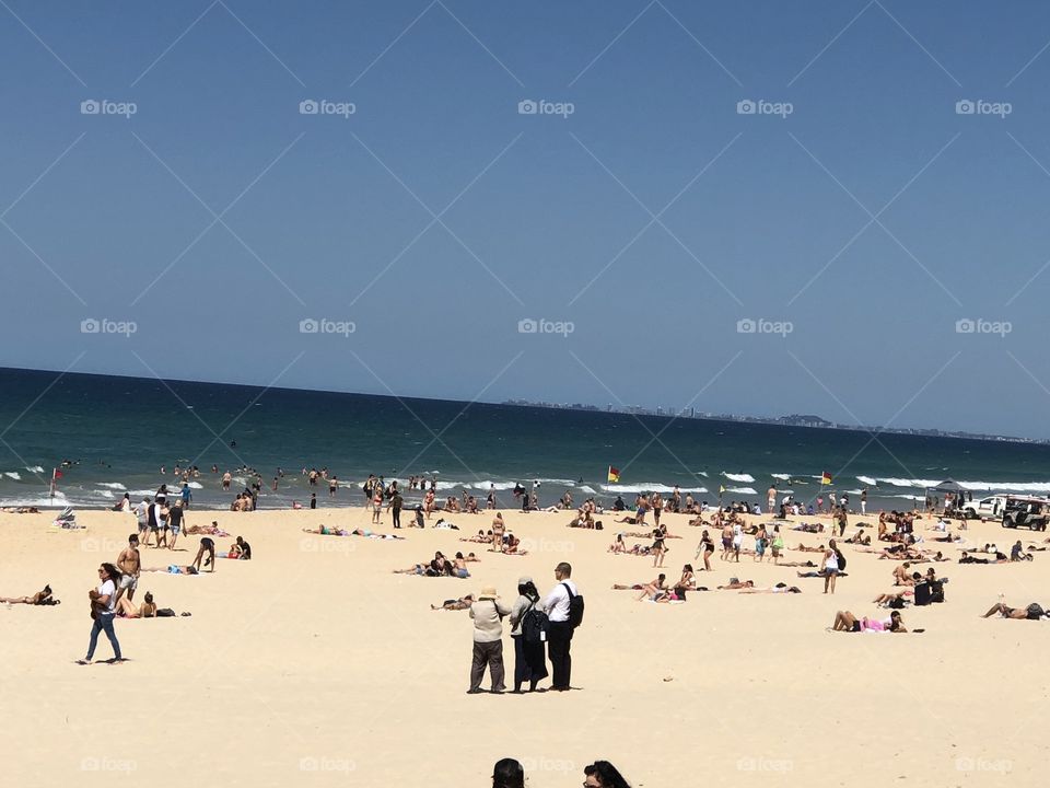 People enjoying the beach