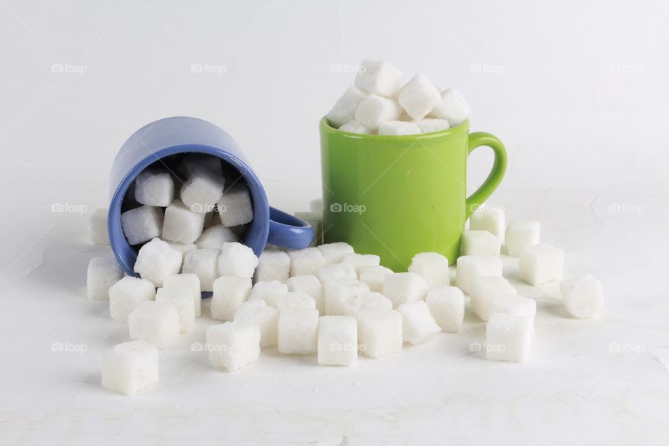 Sugar cubes. Product photography