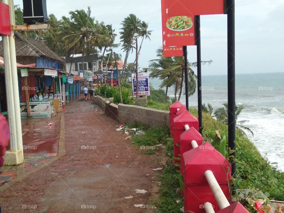 seashore walk at varkala