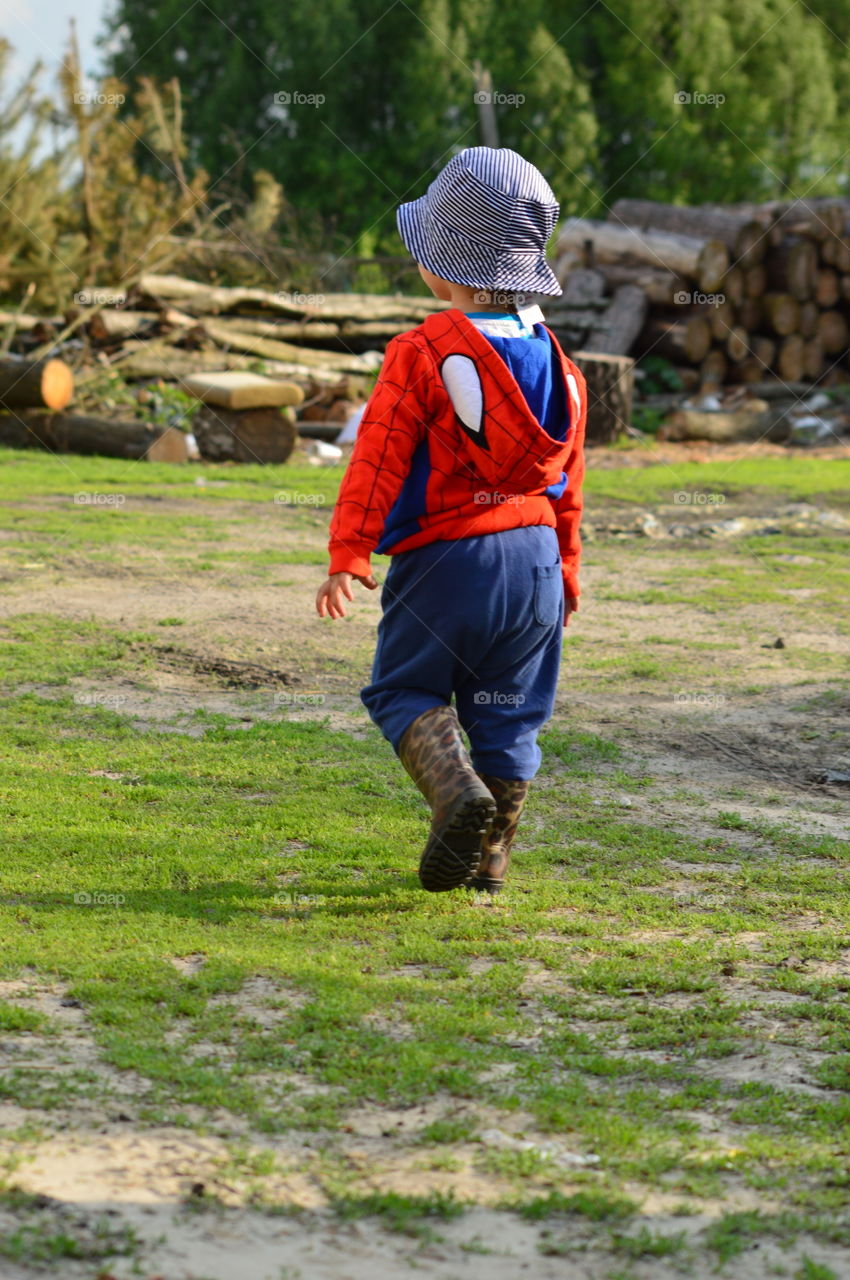 Little boy with a blower series