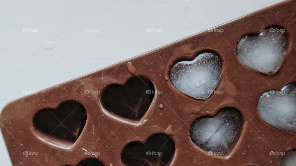 Heart shaped ice