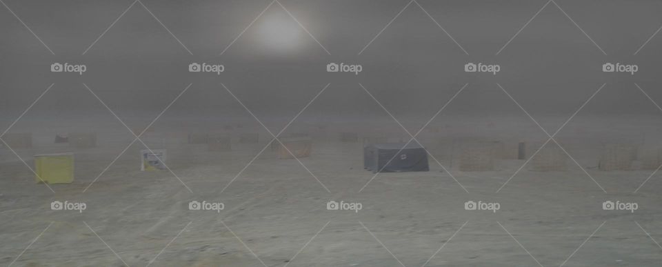 Small houses in a desert