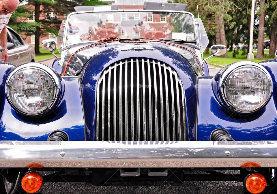 1997 Morgan Roadster . Classic British Import a 1997 original Morgan convertible roadster in cobalt blue. 
Zazzle.com/Fleetphoto 