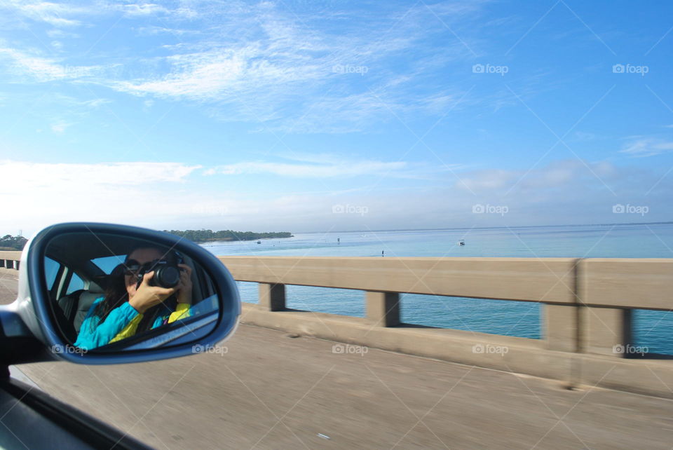 Taking a photo while in the car