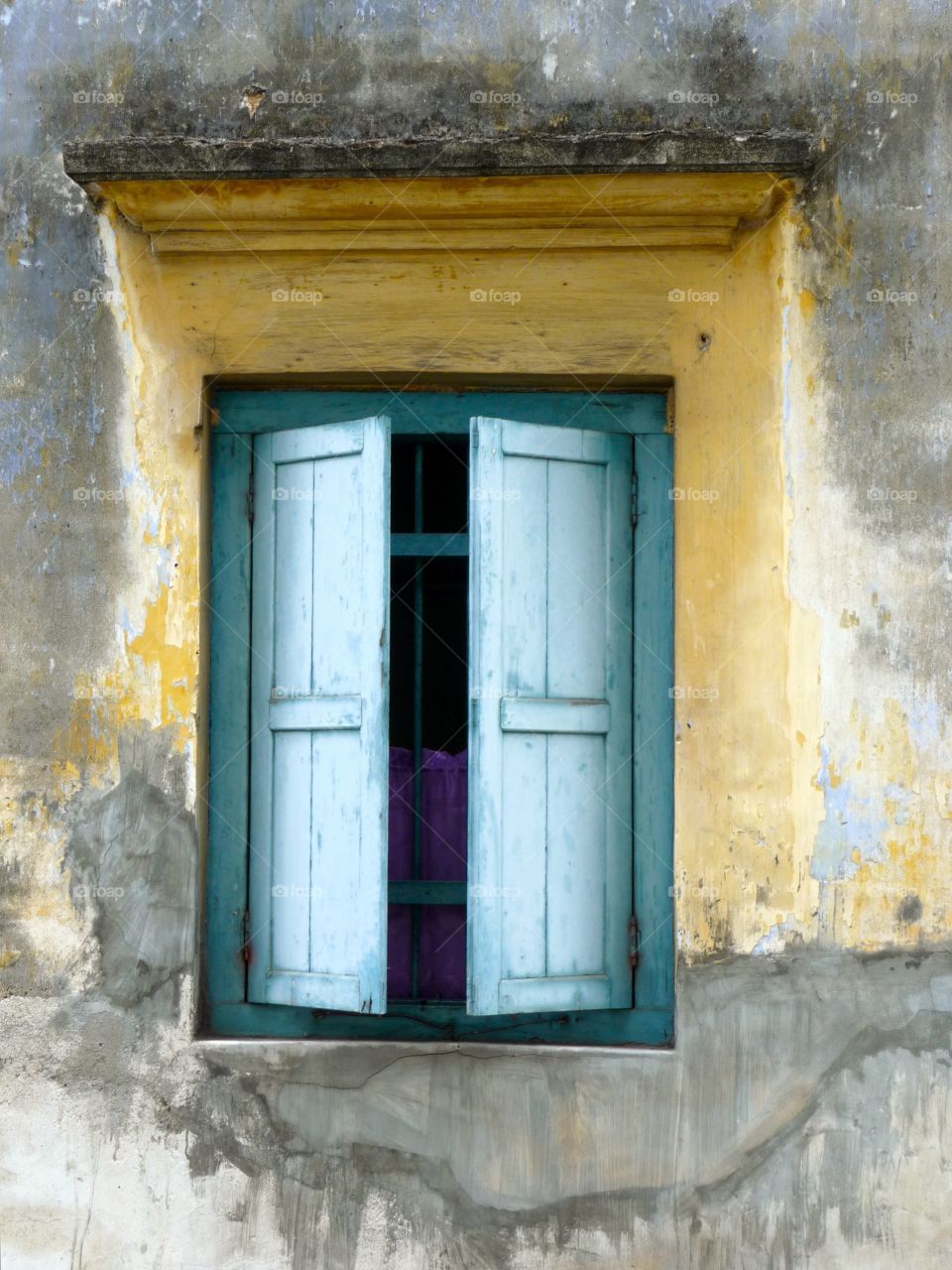 Old window of broken house