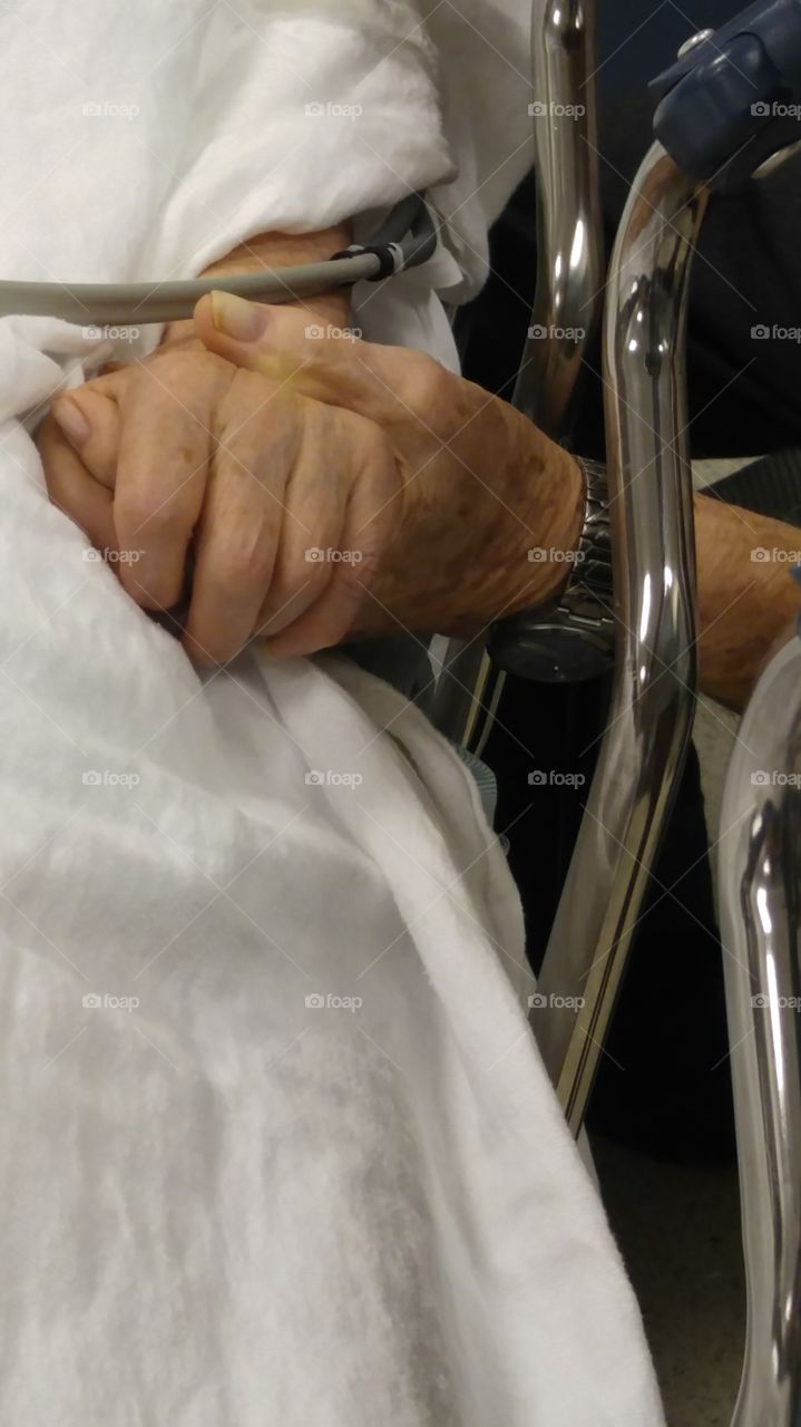 69 Years Ending. My grandpa holding my grandma's hand telling her that it's ok to go on and he will come join her as soon as his time comes
