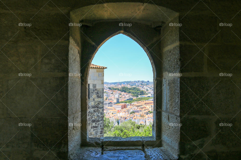 A window view from a castle