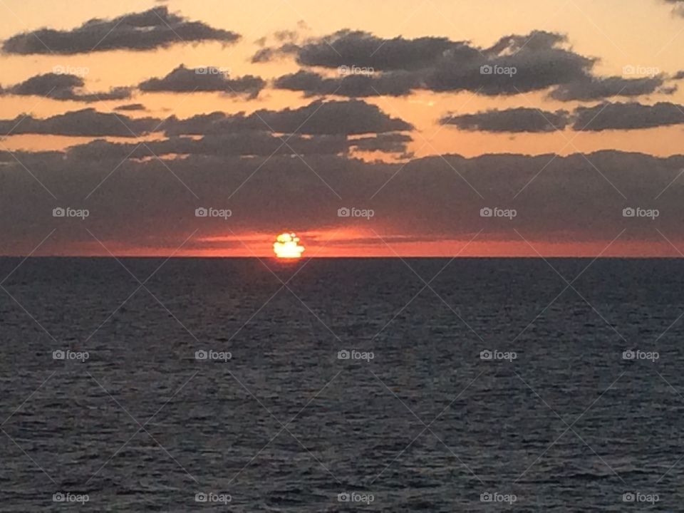 Sunset off the Atlantic Ocean 