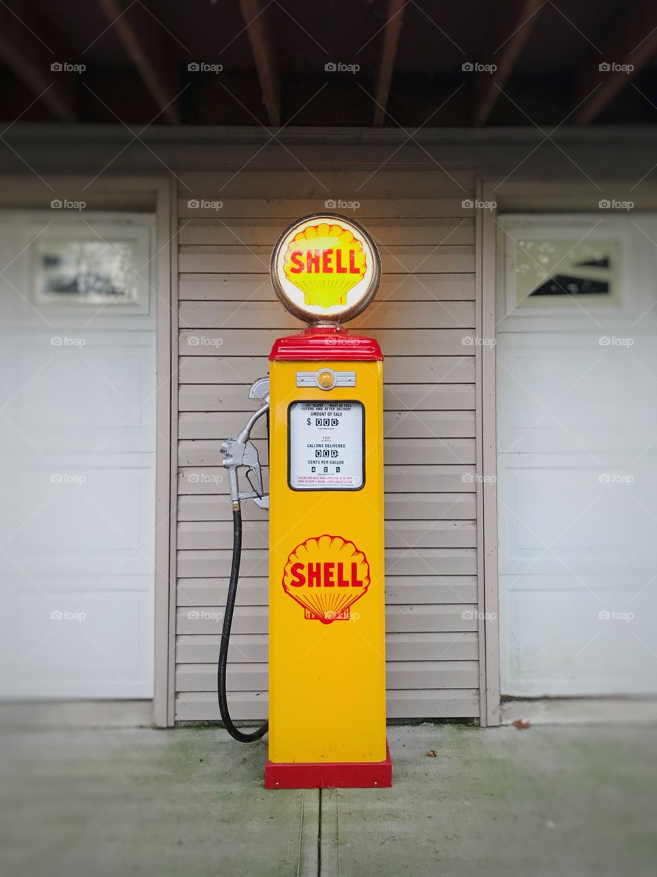 Lost and found old shell gas station pump