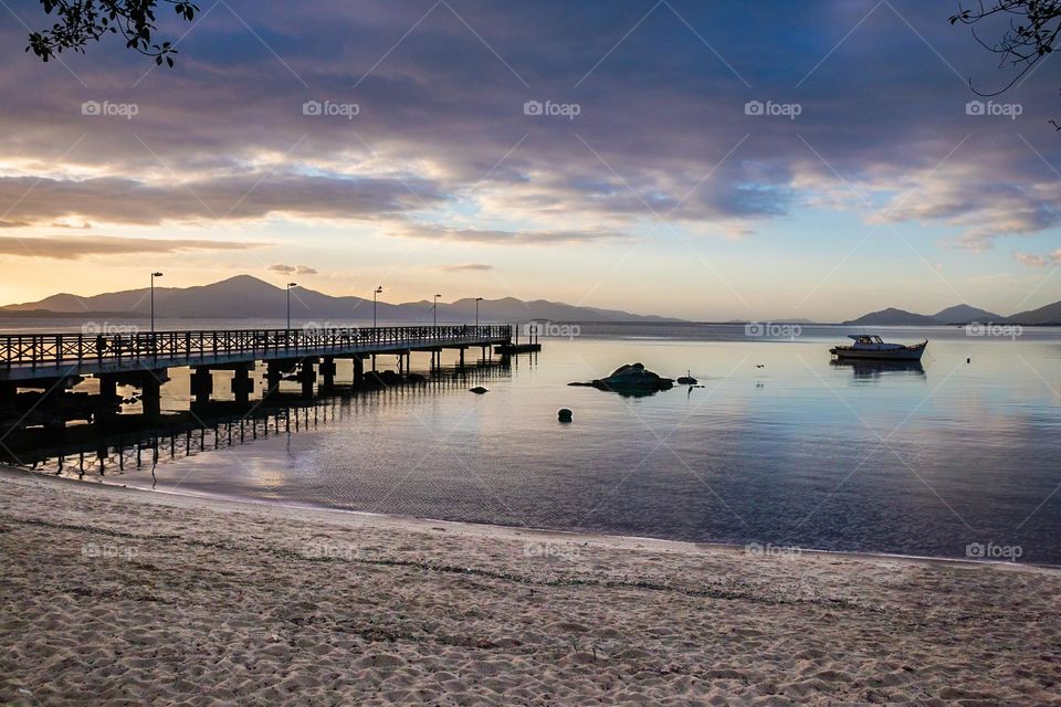 sunrise on a calm beach