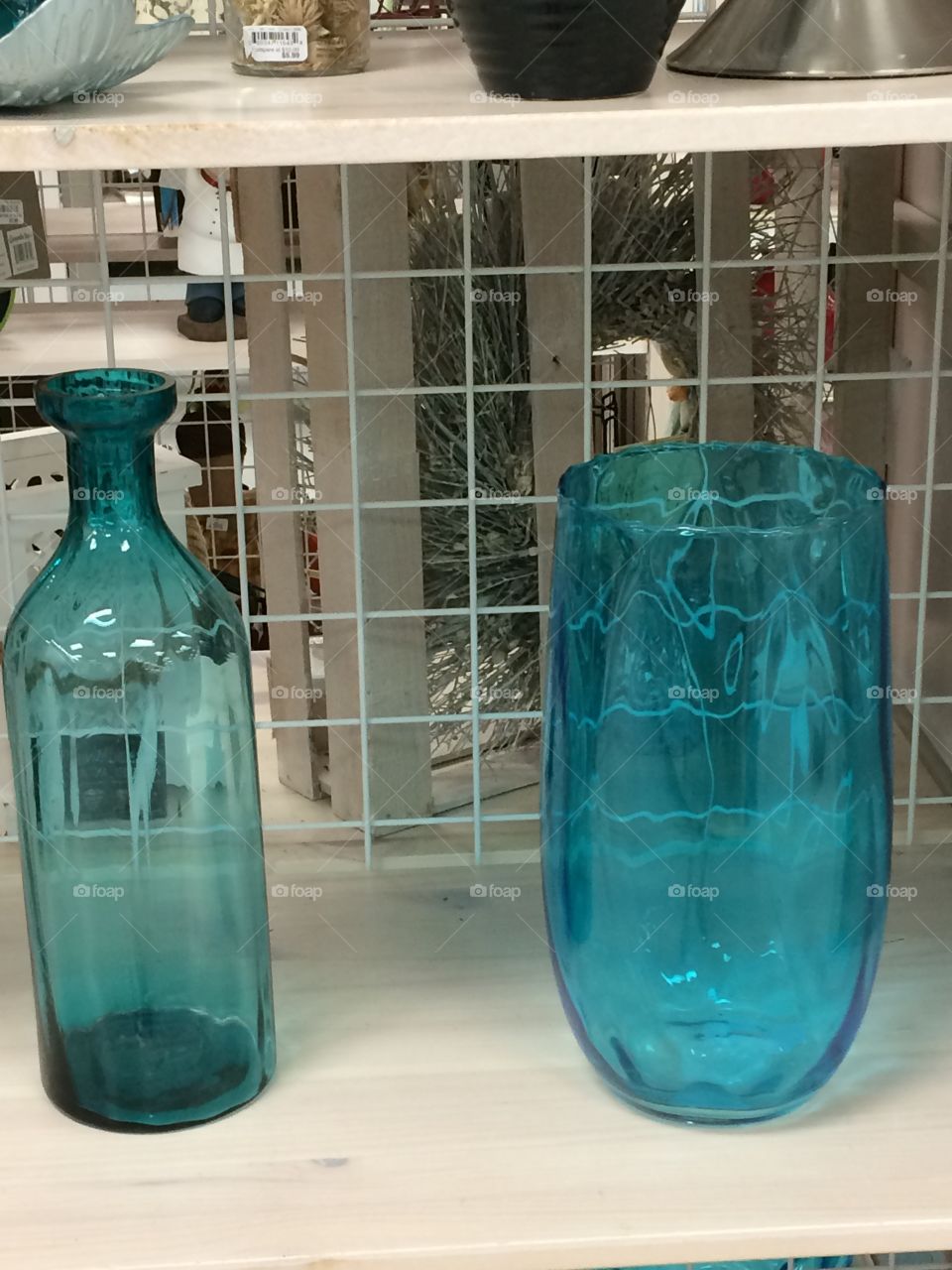 Blue glassware