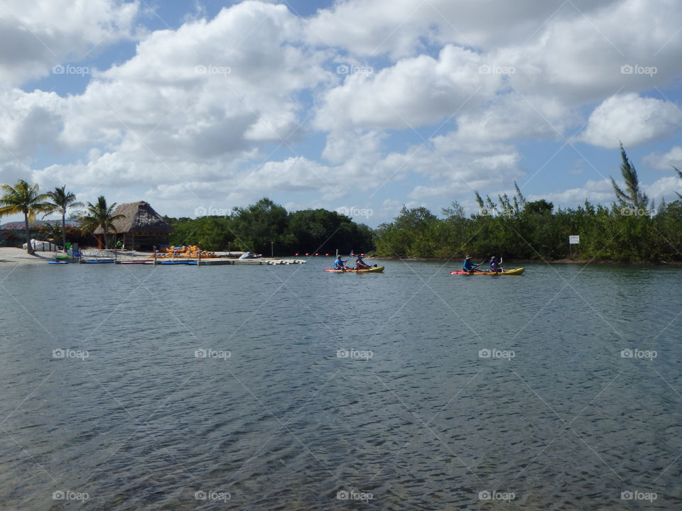 Harvest Caye Belize kayaking