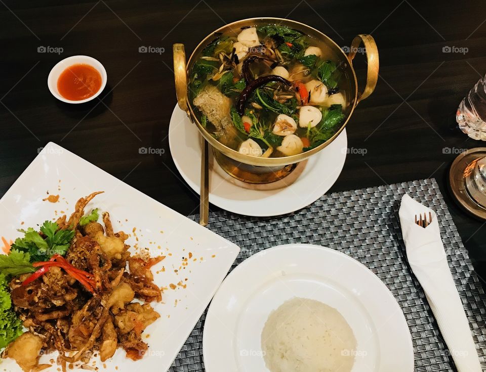 Big meal Thai food 