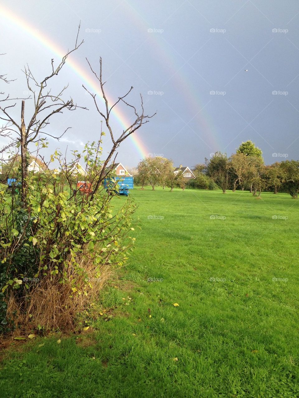 garden double rainbow norfolk uk by chippy2809