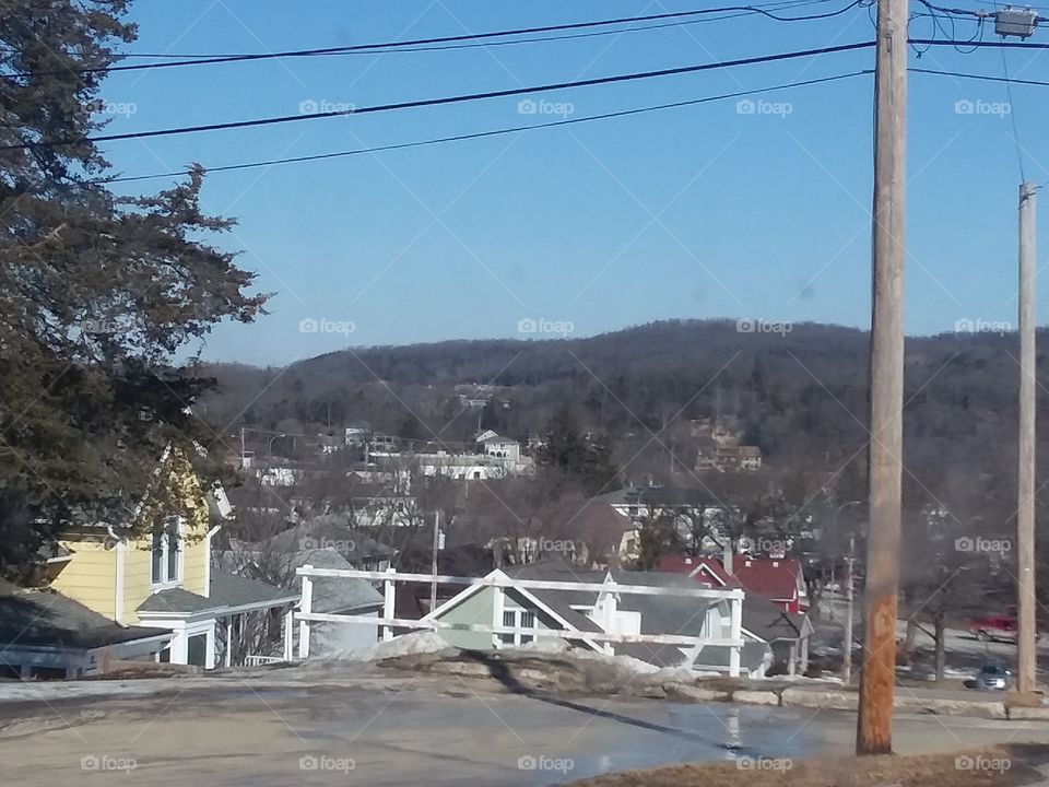 vista view winter hills blue houses