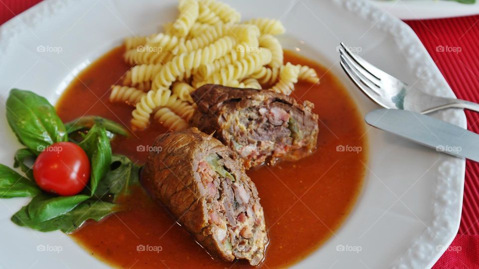 Delicious roulades dishes