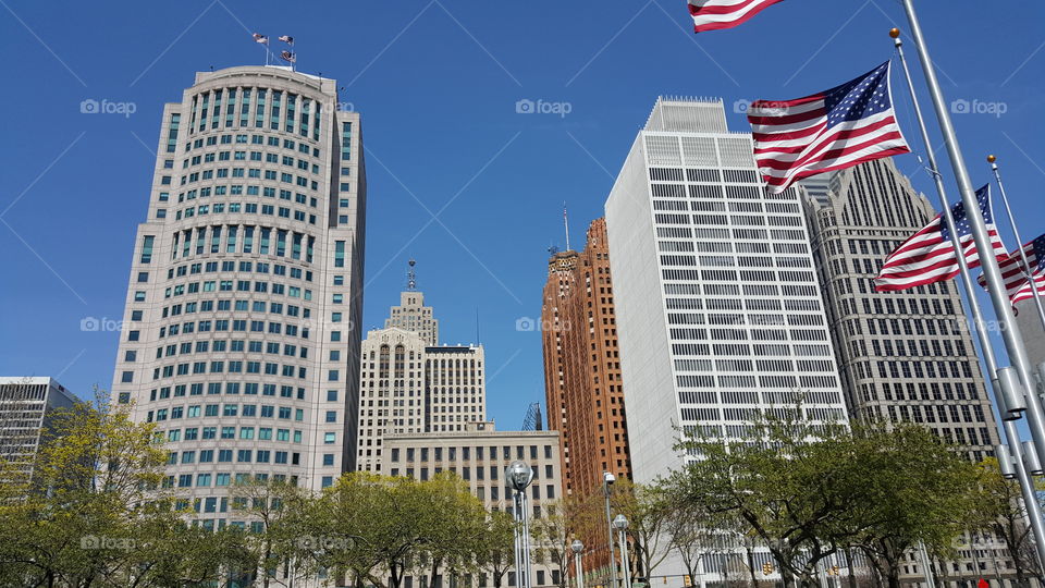 A beautiful afternoon in downtown Detroit 