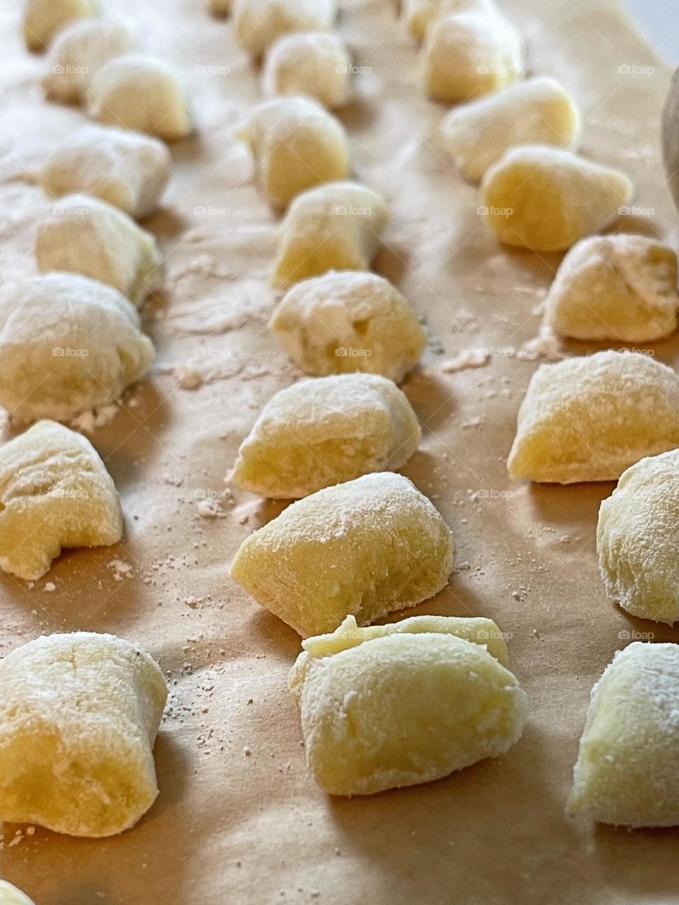 Hand made potatoes gnocchi, Italian style gnocchi, fresh gnocchi, Italian cuisine dumplings 