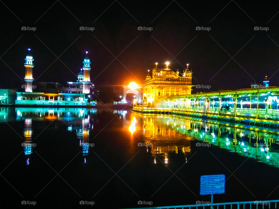Golden Temple of Amritsar exotic Night view captured.