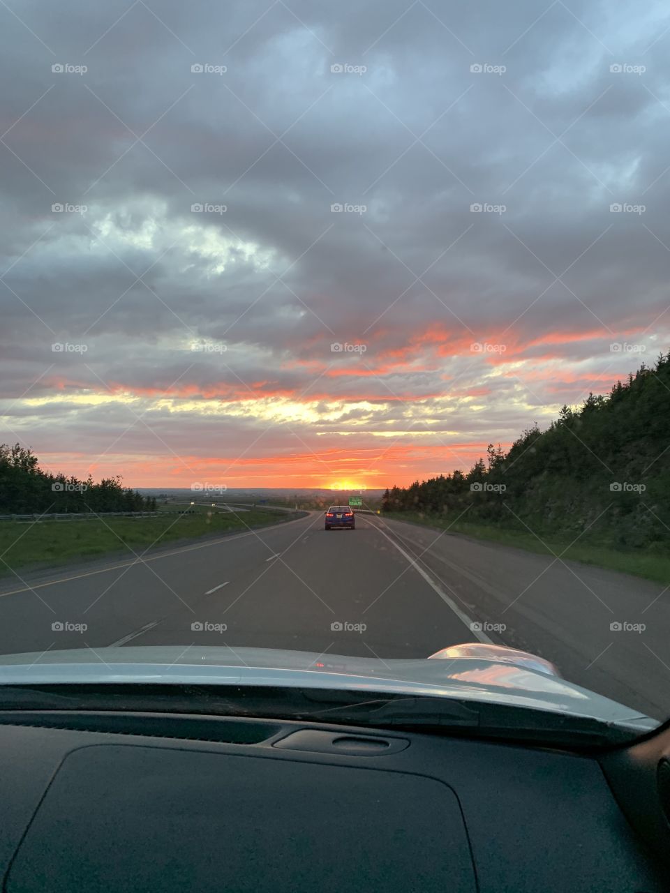 Driving into the sunset on our way home to Moncton, New Brunswick after our day trip to the Fundy National Park. These are the best things about living in this gorgeous province. Canada at its finest. 