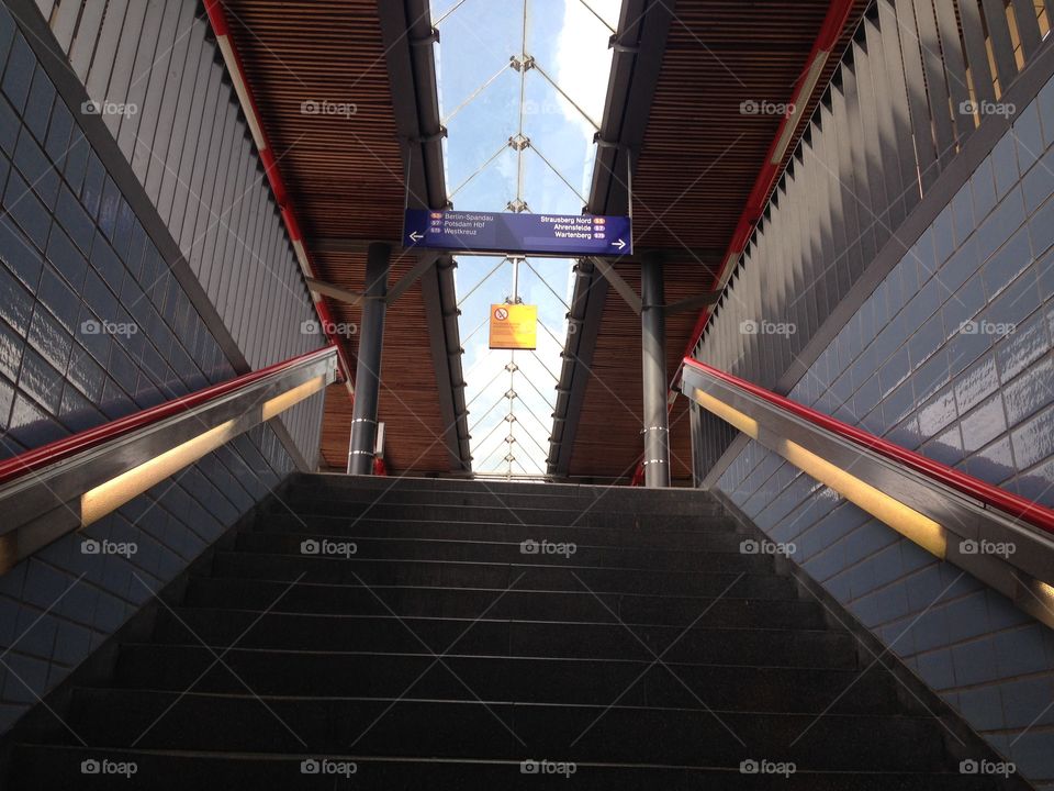 Subway station in Berlin. Subway station in Berlin, stairway