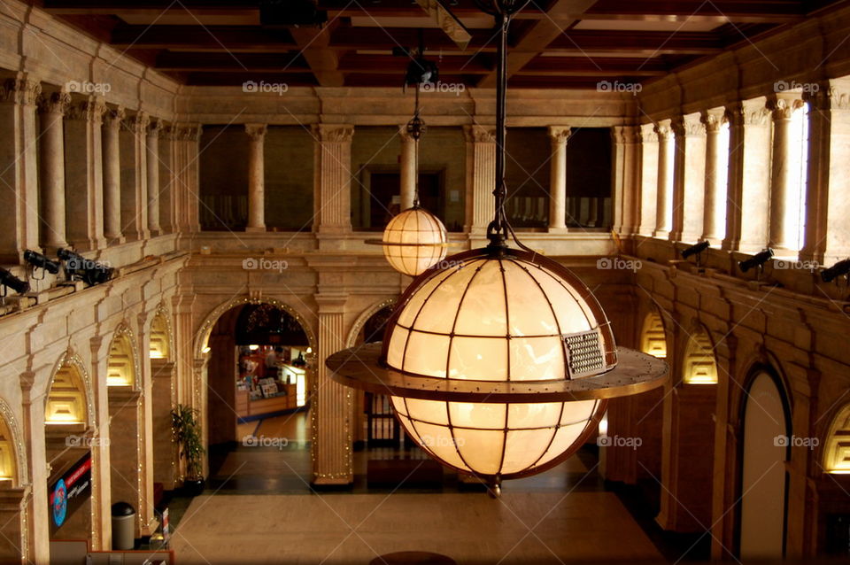 Globes at the Christian Science HQ