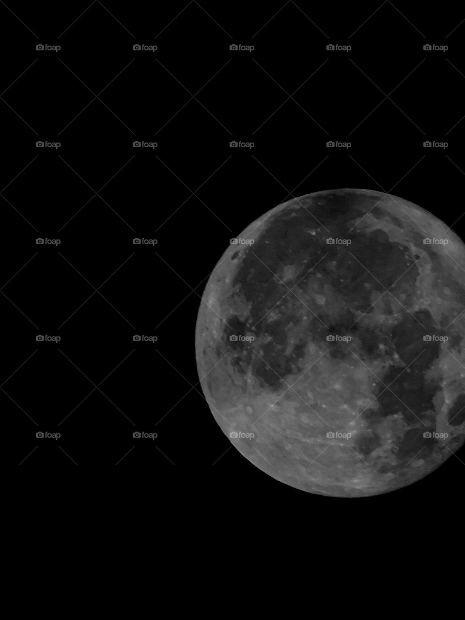 Full Moon with Dark Black background