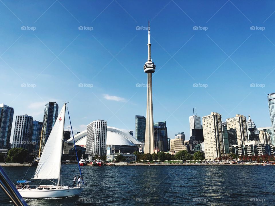 Lake Ontario views of downtown Toronto 
