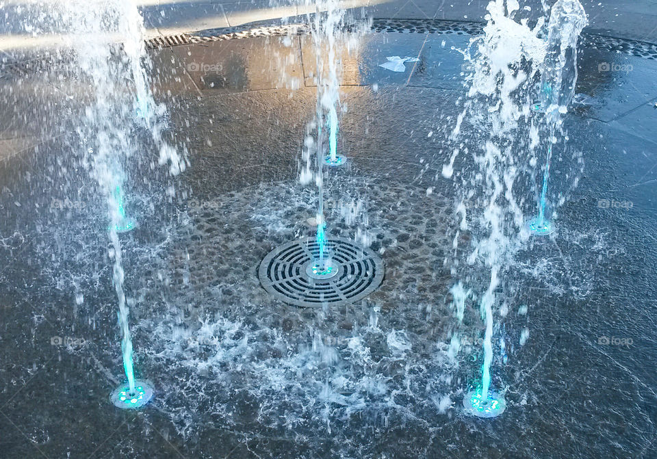 water splash fountain in motion