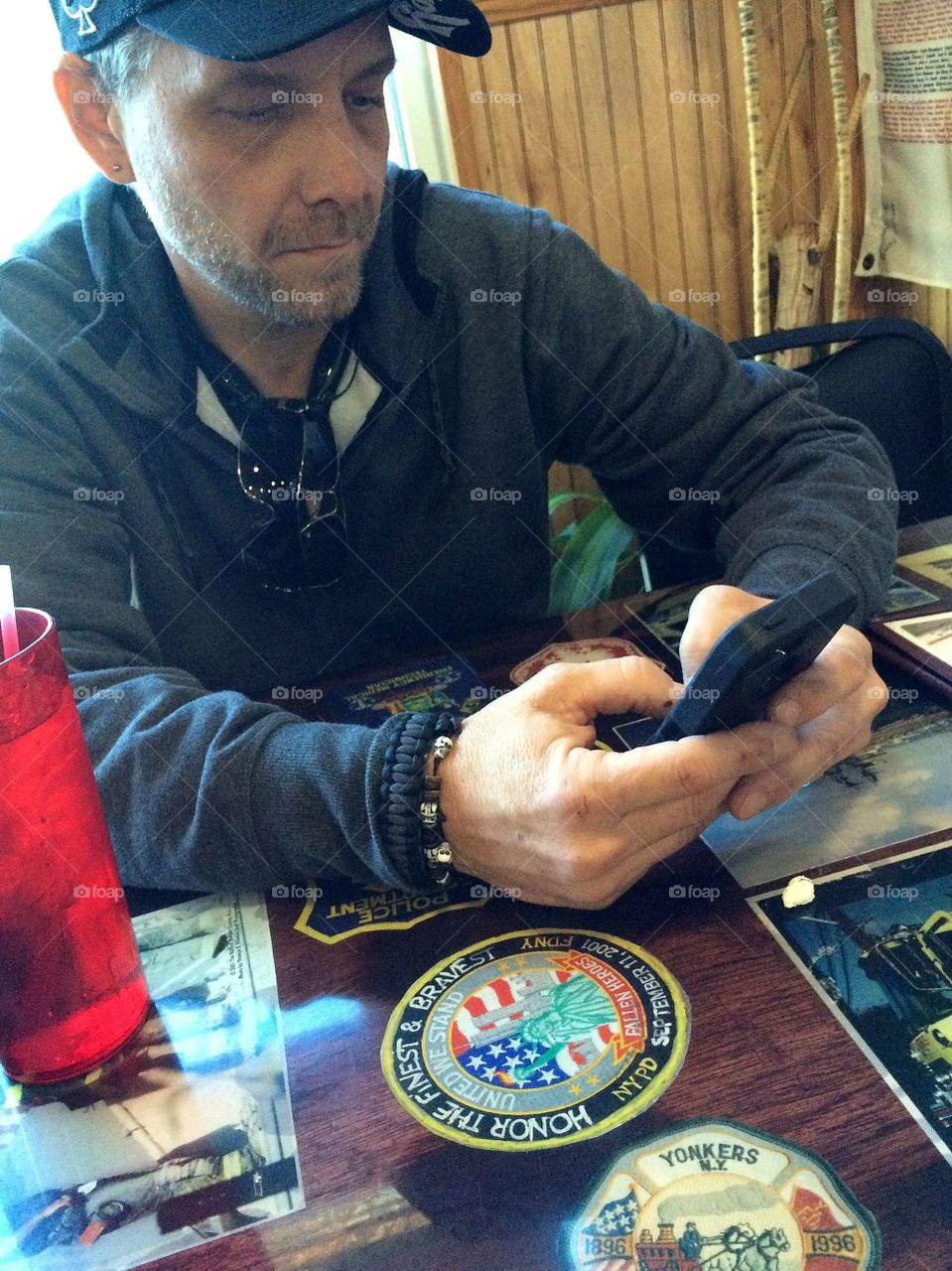 Man using cell phone