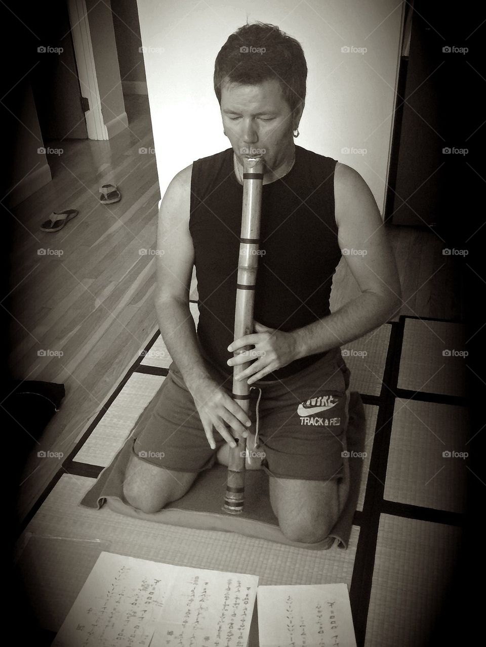 Playing flute