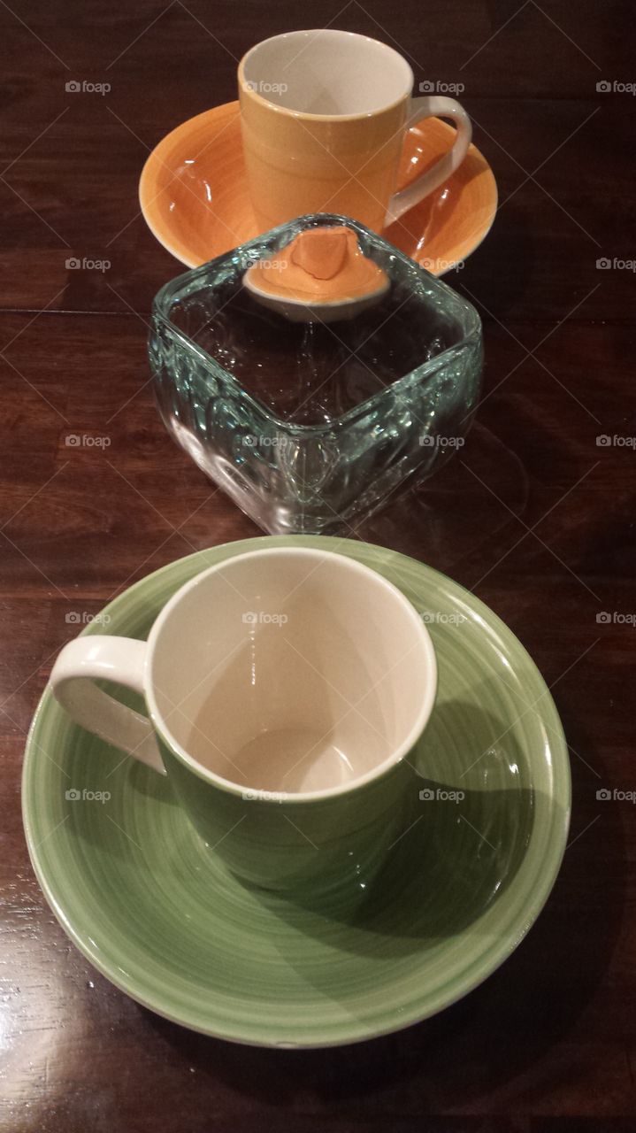 coffee cups and bowl