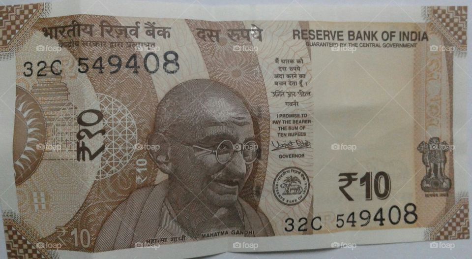Ten roupes Indian money after demonitisation