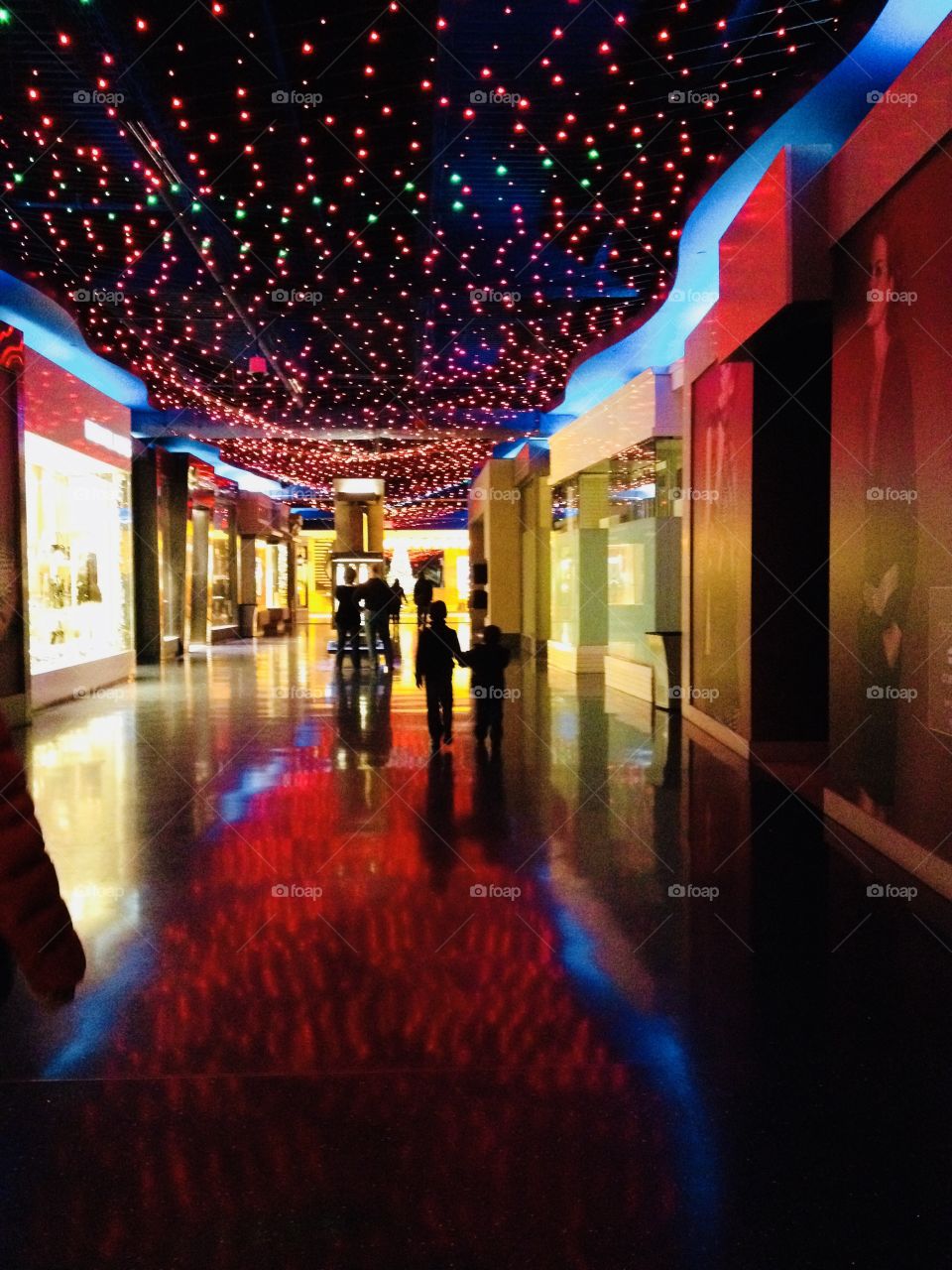 Illuminated mall corridor 