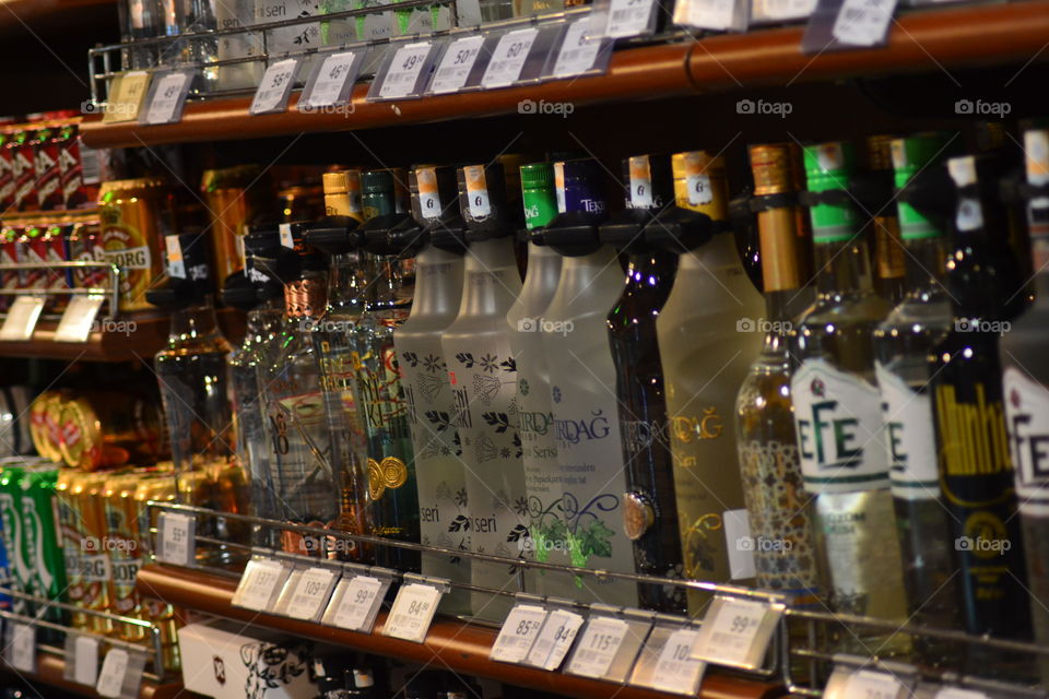 alcohol in store in Alanya turkey