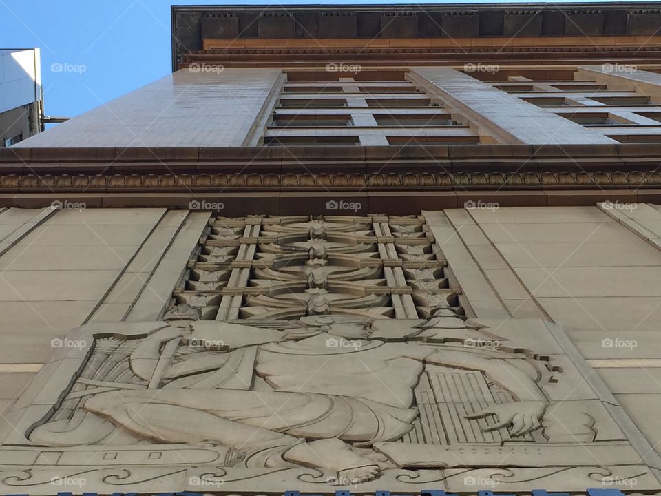 Bartlett Building Entrance in Downtown Los Angeles CA . 1911 Beaux Arts style, remodeled into live/work Lofts.  