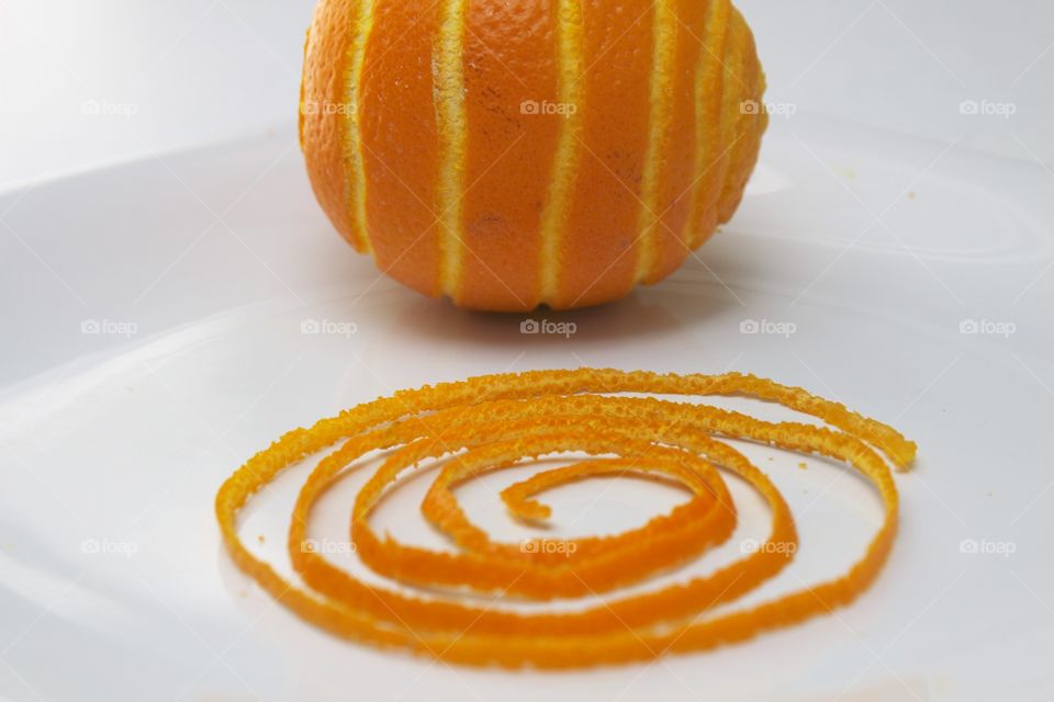 Orange Color Story - spiral orange peel strip