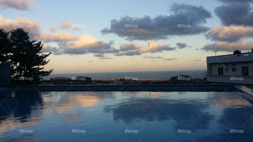 Sky and pool. With an ocean view. 
Jeju Island, South Korea