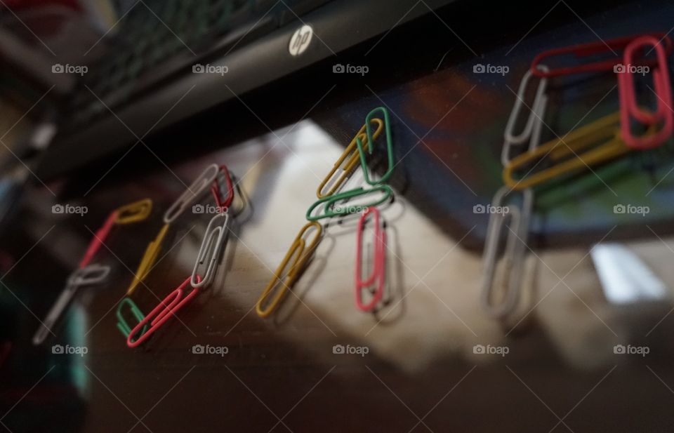 FOAP close up. FOAP paper clips message close up.  Blurred and in focus letters.  Just having some fun!