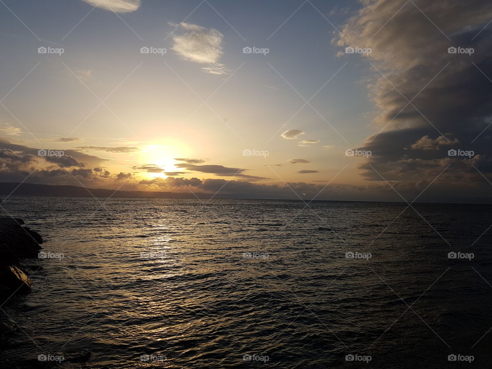 Interesting clouds with sunset