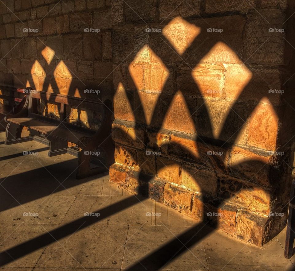 Shadow of cloister of the church